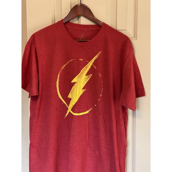 The Flash Logo DC Comics Men's L T-Shirt Red Yellow Large Tee - Picture 3 of 9